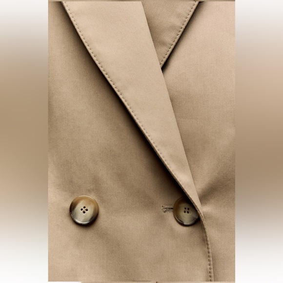 Zara Oversized Blazer Coat Taupe Brown Tan Camel Neutral double breast XS NWT - Picture 11 of 16